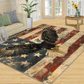 Bald Eagle Rug 6x8-6x8 Rug, American Flag Area Rugs for Living Room Bedroom, Patriotic Bird Area Rugs, Retro Washable Carpet, Bird Carpet, Bald Eagle Home Decor & Gifts