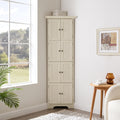 72' Sturdy Freestanding Storage Cabinet, Kitchen Storage Bakers Rack with Tiered Shelves, Utility Food Cupboard with Spacious Doors for Kitchen, Bathroom, Living Room, White