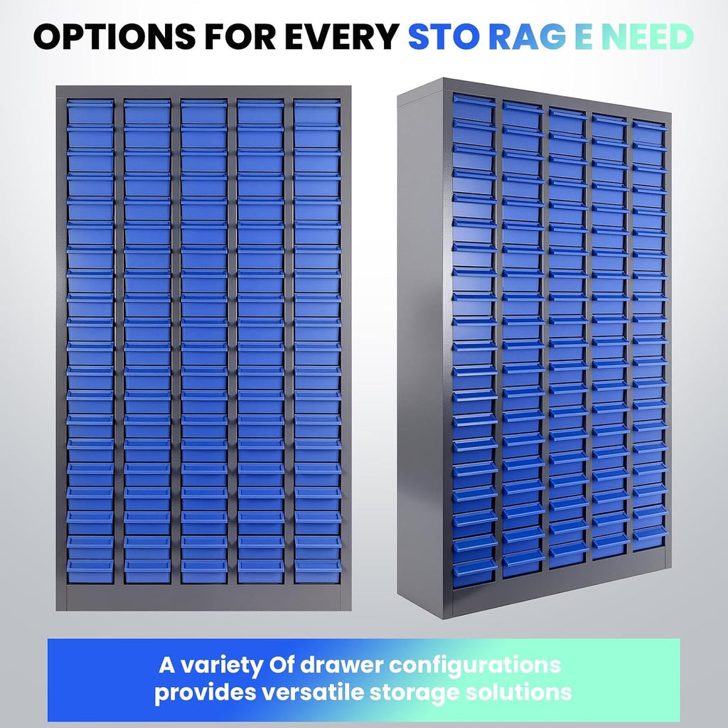 100 Drawers Versatile Parts Cabinet, Professional Nut and Bolt Organizer with Bolt Bins Storage System, Essential Hardware Organizer for Workshop, Garage & Home Studio
