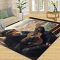 Gorillas Rug - 5x8 Rugs for Living Room, Guitar Gorillas Area Rug, Black Monkey Washable Rugs for Bedroom, Soft Animal Indoor Carpet - Home Decor, Tropical Wildlife Gifts for Kids