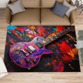 Electric Guitar Rugs for Bedroom - 5x7 Rug, Passion Rock Area Rugs for Living Room, Graffiti Art Carpet, Colorful Washable Area Mat, Boys Room Carpet, Music Home Decor