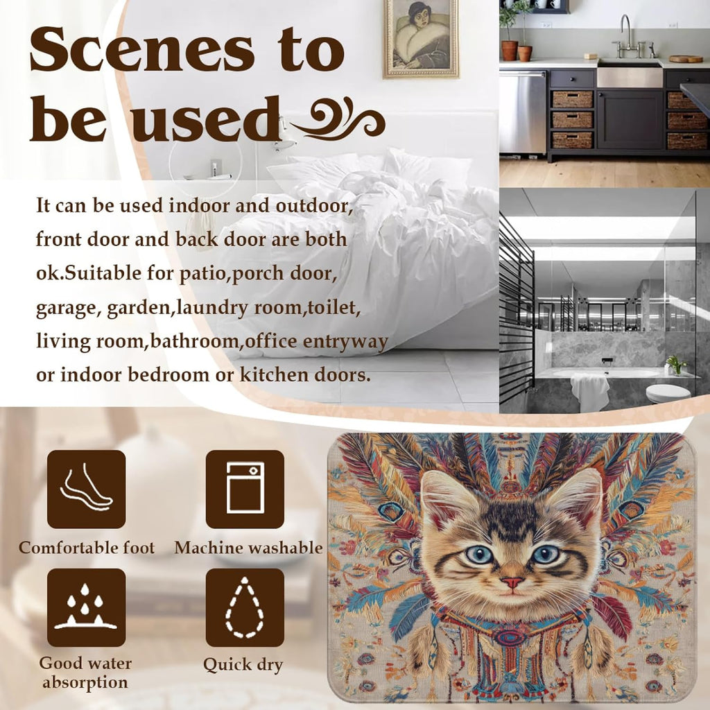 Cat Rug 6 ft x 8 ft Washable Non Slip Soft for Living Room Bedroom, Cute Cartoon Kitten Area Rug, Kids Nursery Girls Carpet, Cat Home Decor & Gifts
