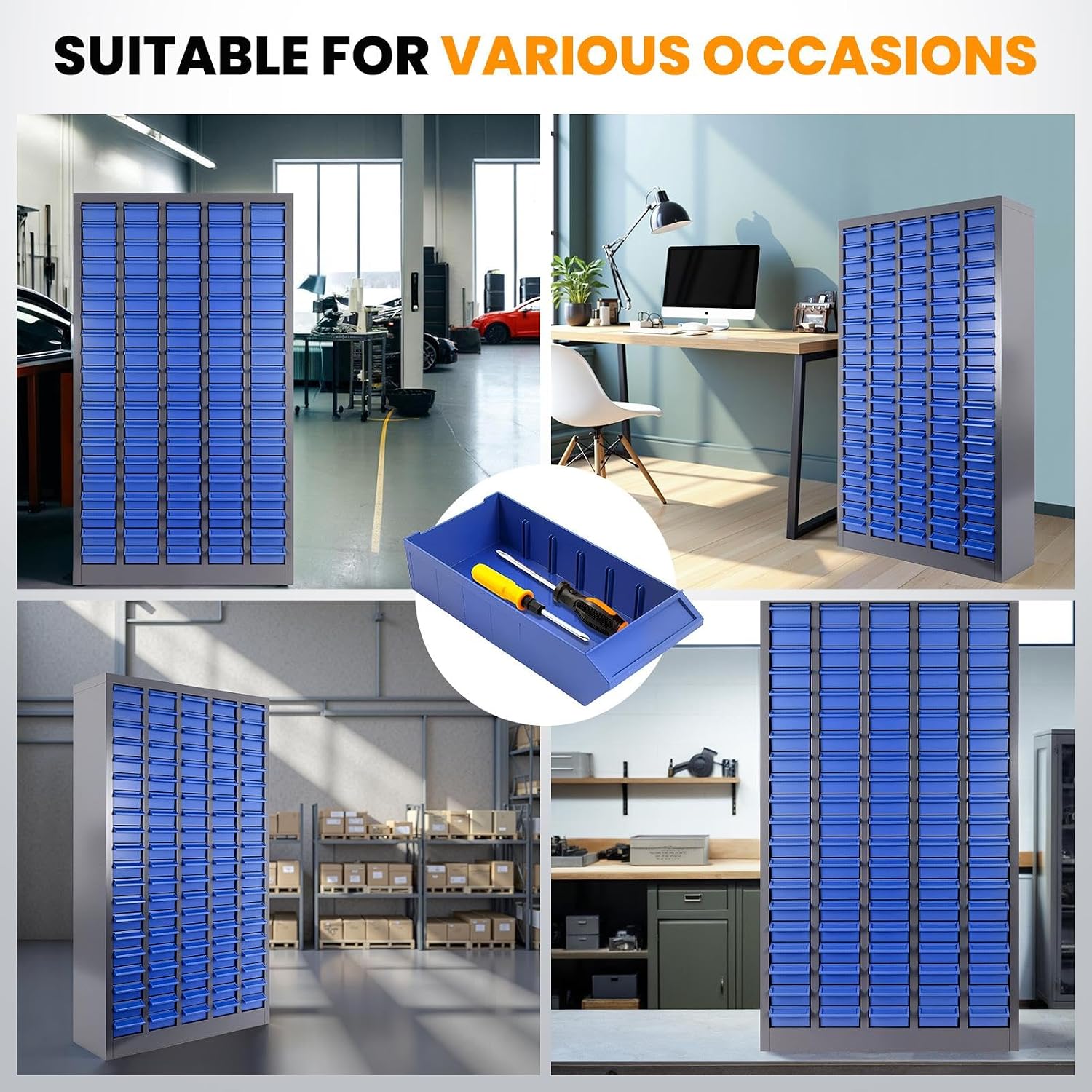 100-Drawer Tool Storage Cabinet, 25 * 8.66 * 46 Inches Drawer Storage with Rustproof Finish - Bolt Bin & Nuts and Bolts Organizers and Storage for Garage, Office,Craftsmen