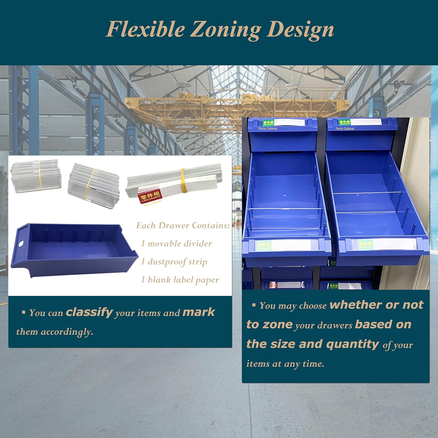 Parts Cabinet with 60 Small Drawers 7.8 * 3.9 * 1.9 inch | Screw Hardware Storage Organizer, For Bolts Nuts Legos Beads Metals Documents, Garages Factories Offices, Lockable Door