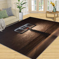 Area Rug 6x8ft, Basketball Court Rug, Basketball Sports Theme Living Room Rugs, Ultra Soft Non Slip Machine Washable Easy Care Carpet for Bedroom Study Office Apartment Room