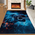 Guitar Area Rug - Cool Guitar Rugs for Bedroom - Music Lover Living Room Rug, Indoor Machine Washable Carpet for Music Studio Band Entertainment Room 6x8ft