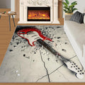 Guitar Area Rug - Cool Guitar Rugs for Bedroom - Music Lover Living Room Rug, Indoor Machine Washable Carpet for Music Studio Band Entertainment Room 6x8ft