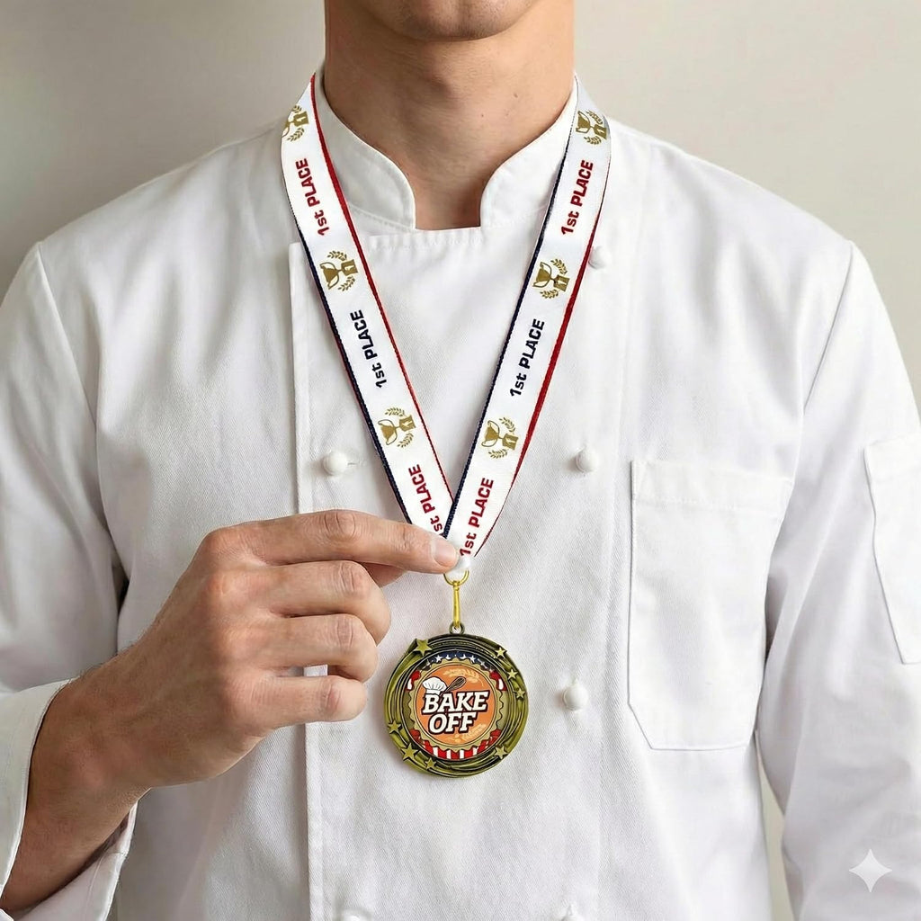 All Quality Stars Design Bake Off Medal | Competition Metal Medal - 1st, 2nd, 3rd Place