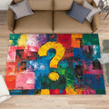 6x8 Color Blocks Area Rug - Mosaic Large Rugs for Living Room, Abstract Oil Painting Carpet Area Rug for Girls Bedroom Kids Room Basement Office Classroom