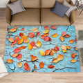6x8 Autumn Leaves Area Rug - Cracked Wall Large Rugs for Living Room, Fallen Leaves Carpet Area Rug for Girls Bedroom Kids Room Basement Office Classroom