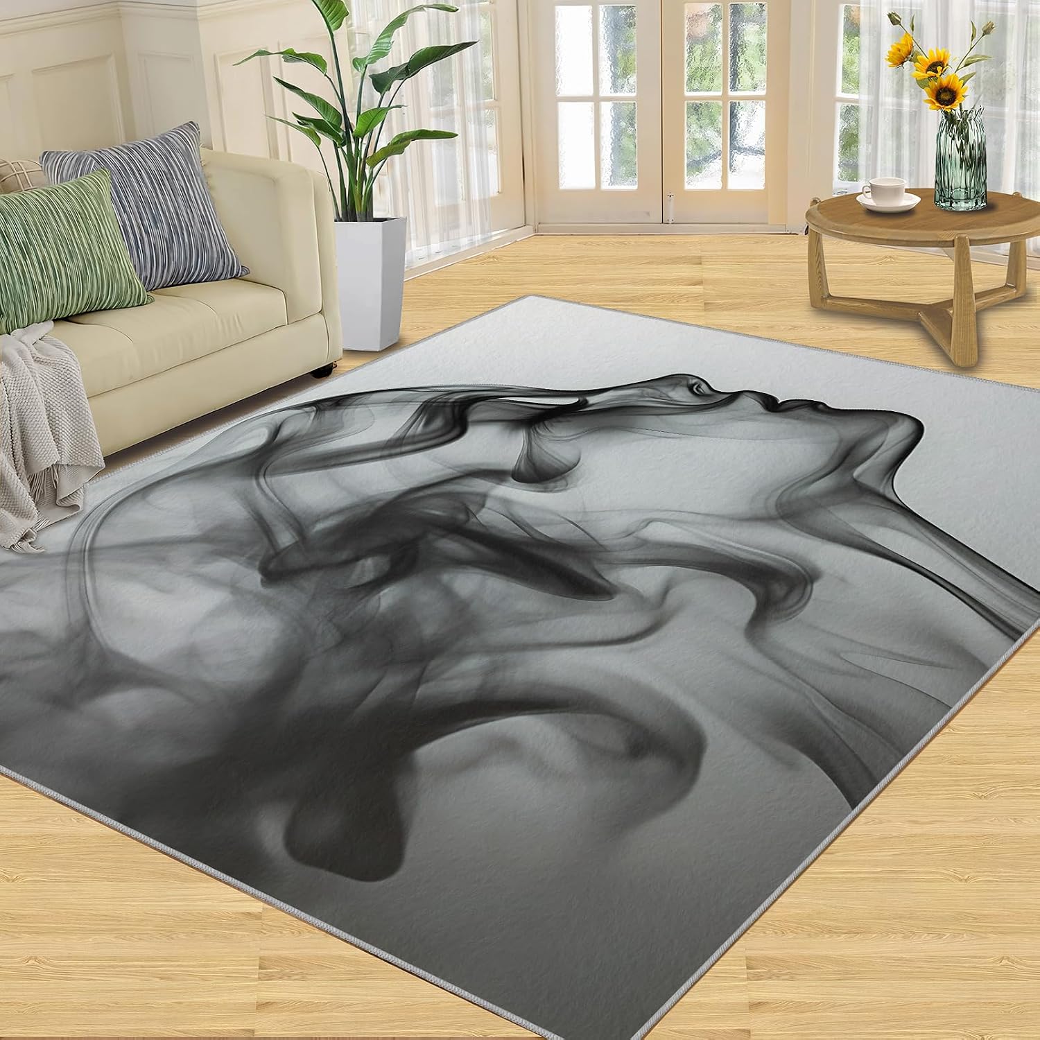 6x8 Abstract Woman Classroom Rugs - Line Art Playroom Rug, Simple Carpet Area Rug for Girls Bedroom Kids Room Basement Office Classroom
