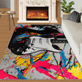Cool Guitar Area Rug - Guitar Kids Rugs - Music Lover Rug for Bedroom, Indoor Machine Washable Carpet for Music Classroom Studio Band 6x8ft