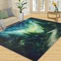 Forest Rug 6x8, Pine and Cypress Forest Rugs for Bedroom, Oil Painting Rugs for Living Room, Washable Area Rug for Boys Girls Bedroom, Low Pile & Non Slip Carpet