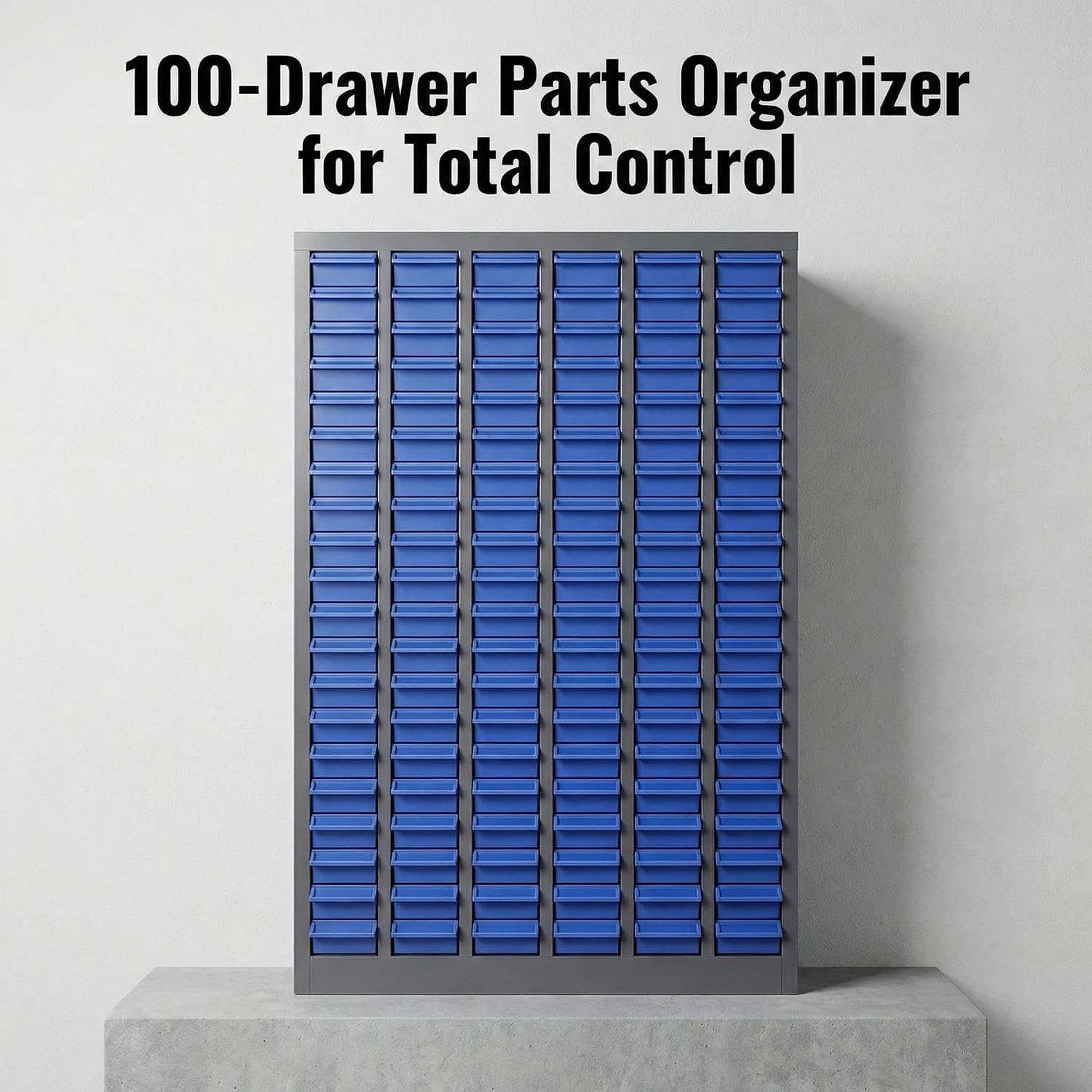 100 Drawers Parts Cabinet, Commercial Grade Steel Nut and Bolt Organizer with ABS Drawers, Heavy Duty Bolt Bin Storage, Alloy Steel Parts Bins for Hardware, Screws & Parts in Garage & Workshop