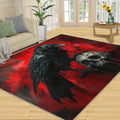 Gothic Skull Crow Rug 6x8-6x8 Rug, Raven Washable Rugs for Living Room, Halloween Carpet, Gothic Non-Slip Area Rugs for Bedroom, Skull Crow Carpet, Halloween Home Decor