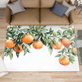 Fruit Rug 6x8, Orange Rugs for Living Room, Watercolor Rugs for Bedroom, Washable Area Rug, Non Slip Carpet for Hardwood Floors