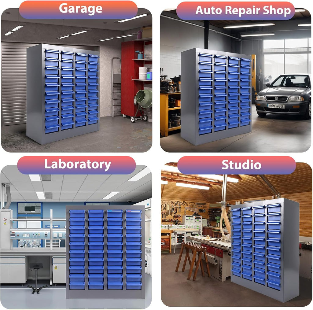 40-Drawer Parts Cabinet, Steel Bolt and Nut Bolt Organizer, Bolt Bins with ABS Drawers & Tool Storage Labels, Nut and Bolt Organizer for Workshop, Garage Tool Organization, Home and Office