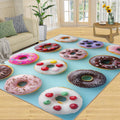 Donut Rug 5x7, Cake Rugs for Bedroom, Dessert Shop Rugs for Living Room, Washable Area Rug for Boys Girls Bedroom, Low Pile & Non Slip Carpet