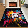 Guitar Area Rug - Cool Guitar Rugs for Bedroom - Music Lover Living Room Rug, Indoor Machine Washable Carpet for Music Studio Band Entertainment Room 6x8ft