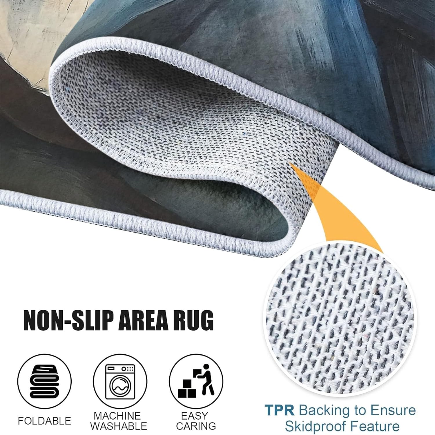 Area Rugs for Living Room Painting Abstract Figure Guitar 5x7 ft Washable Area Rug Modern Non-Slip Indoor Floor Carpet for Bedroom, Farmhouse, Dining Room, Kids Playroom, Home Office