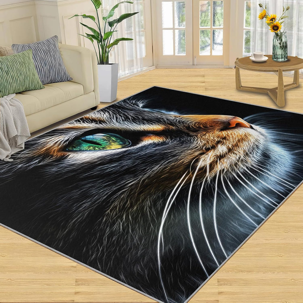 6x8 Cats Area Rug - Cats Large Rugs for Living Room, Animals Carpet Area Rug for Girls Bedroom Kids Room Basement Office Classroom