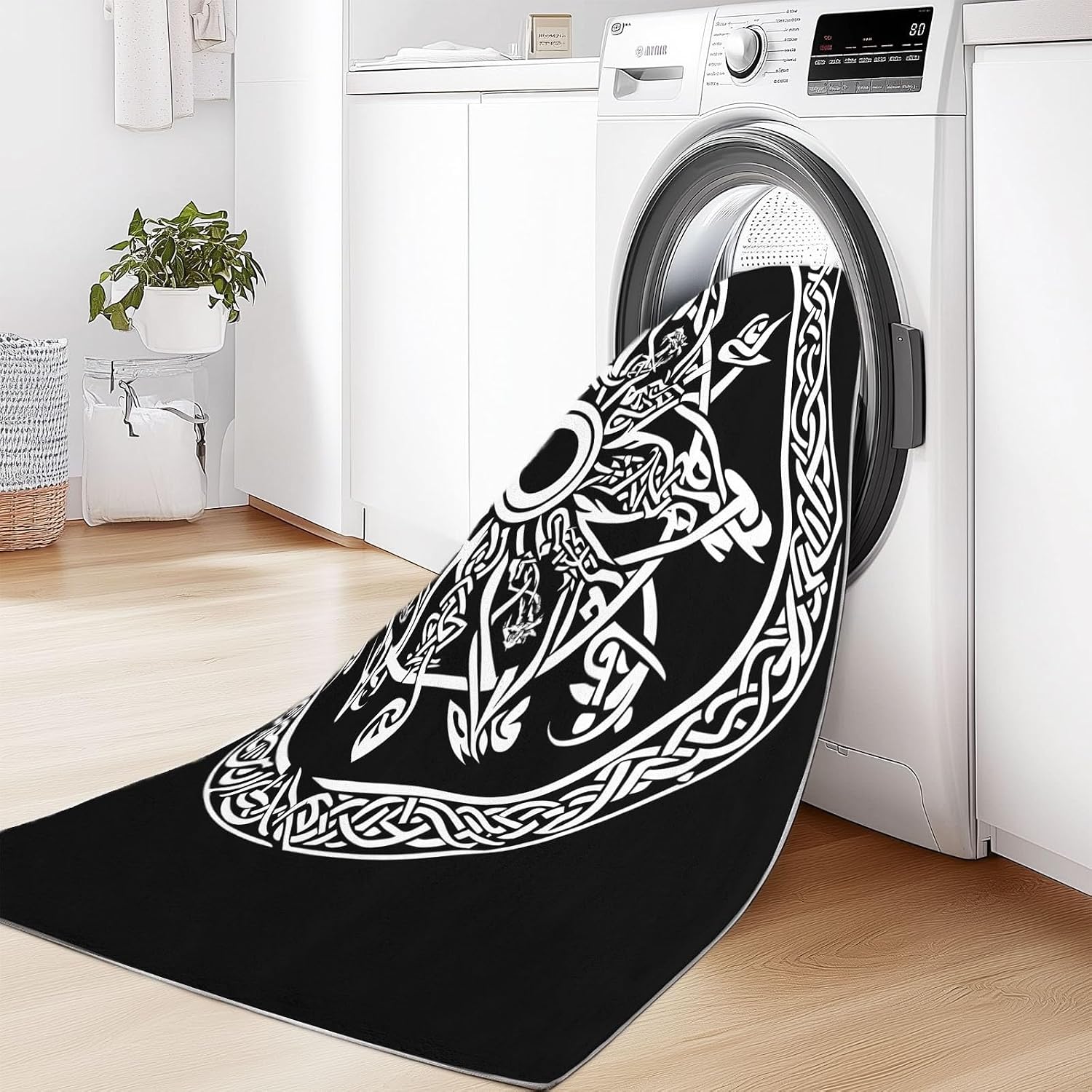 Rugs for Living Room 5x7 ft Area Rugs Golden Tree of Life Wolf Guitar Machine Washable Rug Soft Carpet Low Pile Non Slip Large Rugs for Bedroom Nursery Office Dining Room Home Deco