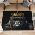 6x8 Gorilla Area Rug - Chimpanzee Large Rugs for Living Room, Gold Crown Gorilla Carpet Area Rug for Girls Bedroom Kids Room Basement Office Classroom