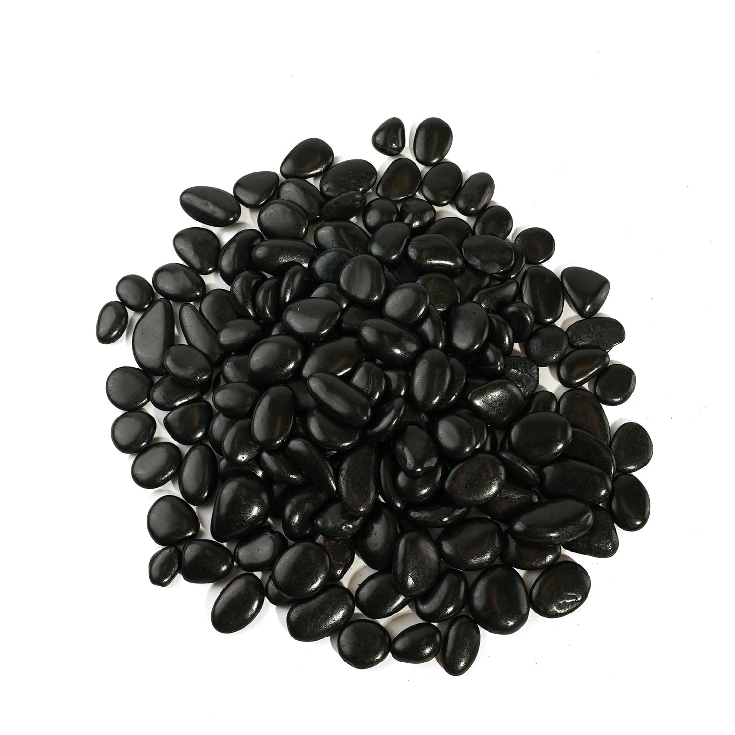 120 LBS River Rocks, StoneCreek, Decorative Garden Stones for Plant Landscaping, Polished Gravel Filler Pebbles for Home Decoration, Vases, Succulents, Flower Beds and Fish Tanks (Black, Medium)