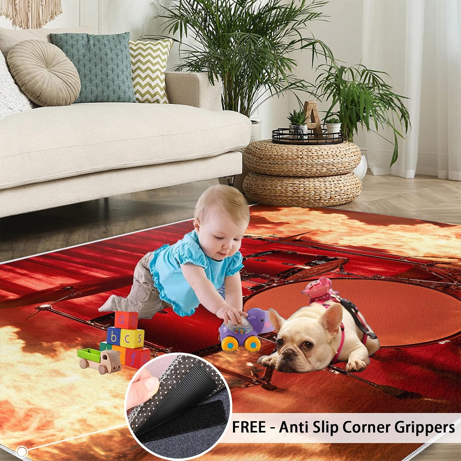 Music Rugs for Living Room 6x8 Rug, Guitar Area Rug, Rock Music Rugs, Large Machine Washable Rug, Non-Slip Floor Carpet for Bedroom Kids Room Home Decor