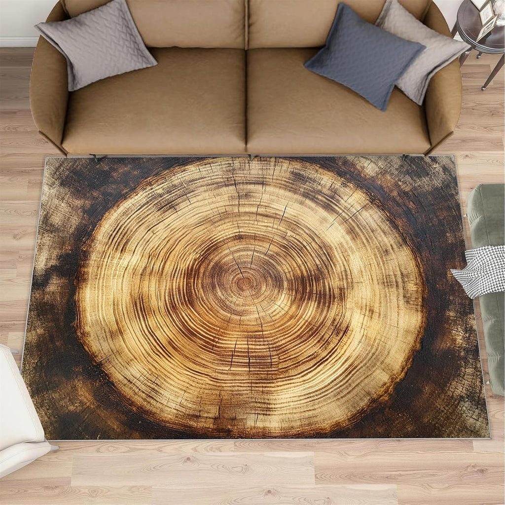 Wood Grain Rug 6x8-6x8 Rug, Vintage Area Rugs for Living Room, Rustic Rugs for Bedroom, Farmhouse Non-Slip Mat, Wood Grain Home Decor & Gifts