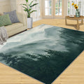Misty Forest Area Rug Large - 6x8 Rug, Smoky Mountain Rugs for Living Room, Woodland Area Rugs for Bedroom, Scenery Carpet, Washable Carpet, Forest Home Decor & Gifts