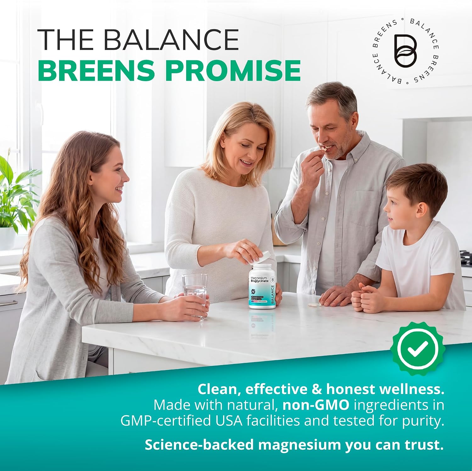 Balancebreens Magnesium Glycinate 200mg - Magnesium Bisglycinate Chelated Supplements for High Absorption - Non GMO and Gluten Free Gentle on Stomach for Restful Sleep and Muscle Support, 120 Count