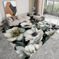Watercolor Flowers Plants Low-Pile Washable Area Rug 5 x 7 ft, Elegant Luxury Bedroom Non-Slip Carpet Non-Shedding Living Room Rugs Floor Carpet for Kids Nursery Room Office Dining Room