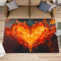 6x8 Flame Heart Classroom Rugs - Burning Heart Playroom Rug, Abstract Art Carpet Area Rug for Girls Bedroom Kids Room Basement Office Classroom
