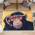 6x8 Chimp Area Rug - Chimpanzee Large Rugs for Living Room, Funny Gorilla Carpet Area Rug for Girls Bedroom Kids Room Basement Office Classroom