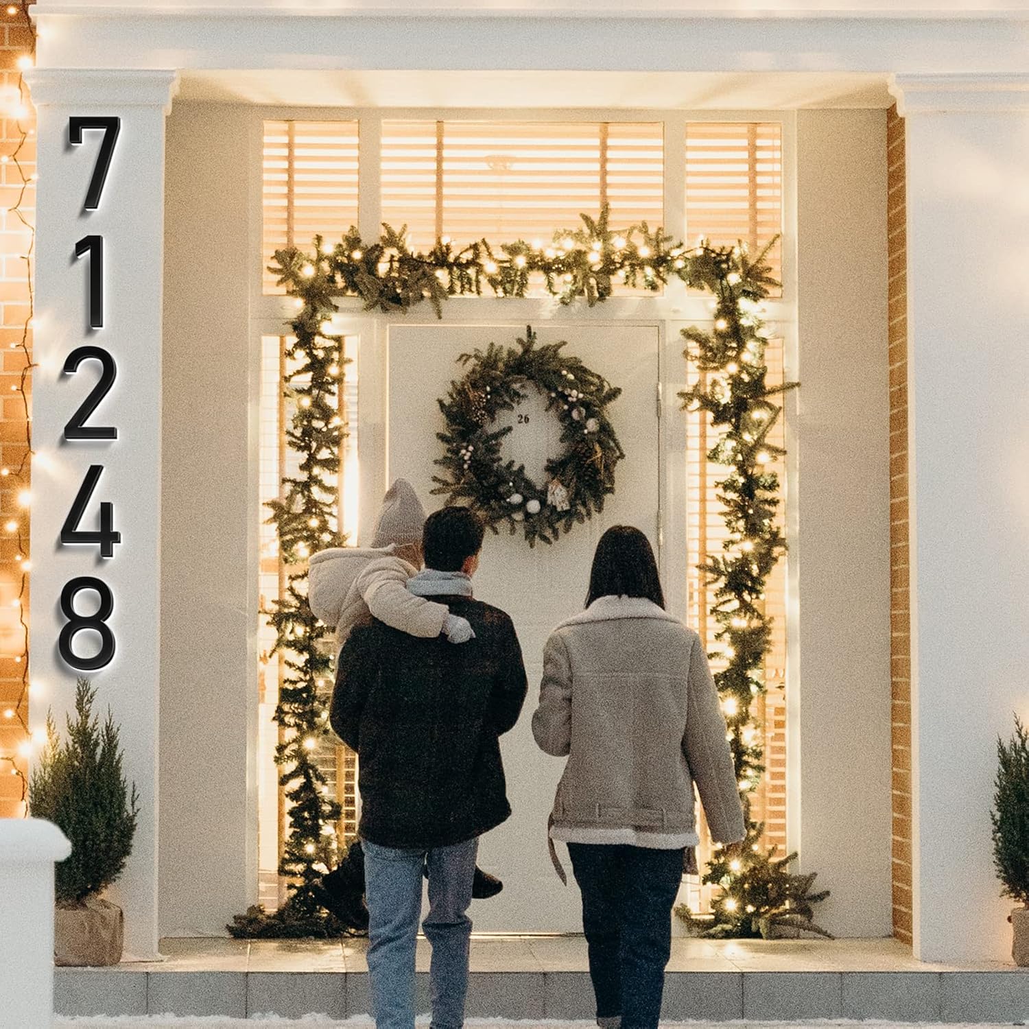 18' Backlit LED Address Numbers For House, Lighted House Numbers For Outside, Illuminated House Number For Outside Plaque, Lighted Address Signs For Houses,C