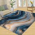 Marble Rugs for Bedroom - 6x8 Rug, Royal Blue Marble Area Rugs for Living Room, Nordic Carpet, Contemporary Washable Area Mat, Atmospheric Carpet, Abstract Home Decor & Gifts