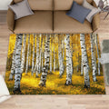 Autumn Birch Forest Area Rug 6x8 - Birch Forest Large Rugs for Living Room, Natural Landscape Carpet Area Rug for Girls Bedroom Kids Room Basement Office Classroom