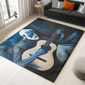 Area Rugs for Living Room Painting Abstract Figure Guitar 5x7 ft Washable Area Rug Modern Non-Slip Indoor Floor Carpet for Bedroom, Farmhouse, Dining Room, Kids Playroom, Home Office