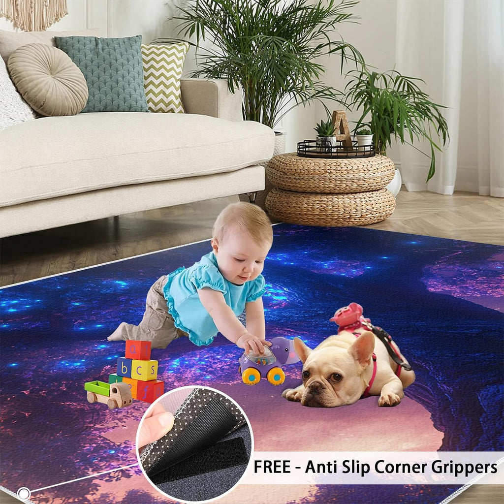 Tree of Life Rugs for Bedroom - 6x8 Rug, Fantasy Area Rugs for Living Room, Plant Carpet, Boys Washable Mat, Tree of Life Home Decor & Gifts