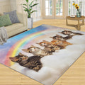Cat Rugs for Bedroom - 6x8 Rug, Rainbow Area Rugs for Living Room, Fantasy Cloud Carpet, Animal Washable Mat, Cat Home Decor & Gifts