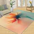 Floral Rugs for Bedroom - 6x8 Rug, Fantasy Flower Area Rugs for Living Room, Orange Green Ombre Carpet, Modern Washable Area Mat, Aesthetic Carpet, Floral Home Decor & Gifts