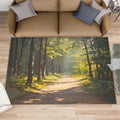 Forest Rugs for Bedroom, Sunshine Forest Rug 6x8, Natural Oil Painting Dining Room Rugs Washable & Non Slip Large Carpet for Home Decor