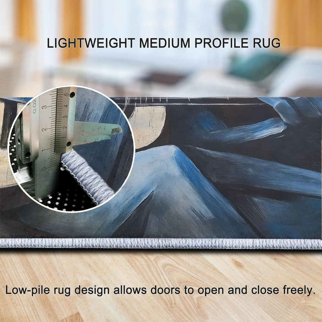 Area Rugs for Living Room Painting Abstract Figure Guitar 5x7 ft Washable Area Rug Modern Non-Slip Indoor Floor Carpet for Bedroom, Farmhouse, Dining Room, Kids Playroom, Home Office