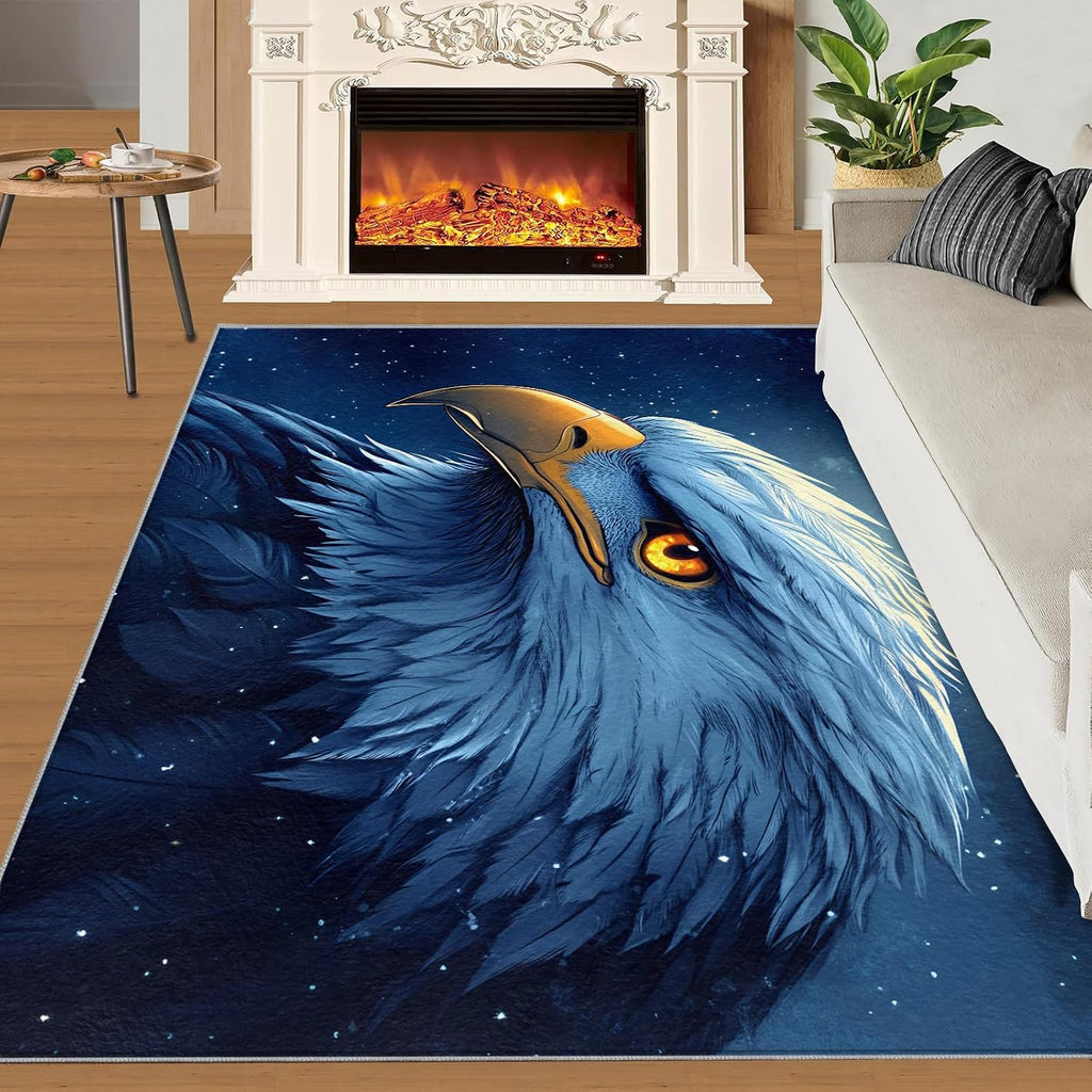 Bald Eagle Rug 6x8, Eagle Rugs for Girls Room, Cartoon Animals Rugs for Bedroom, Decor Rug for Bedside Living Room Floor Mat
