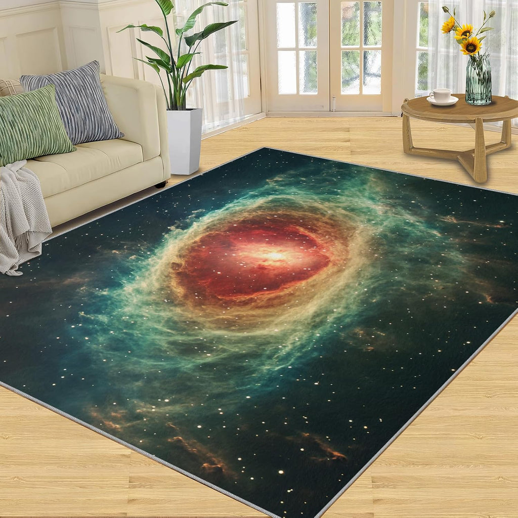 6x8 Cosmic Nebula Area Rug - Space Large Rugs for Living Room, Galaxy Carpet Area Rug for Girls Bedroom Kids Room Basement Office Classroom