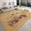 Machine Washable Ocean Sailboat Stripes Area Rugs 5' x 7', Non-Slip Vintage Large Area Rugs Stain Resistant Print Carpet for Home Decor, Kid Pet Friendly Mat
