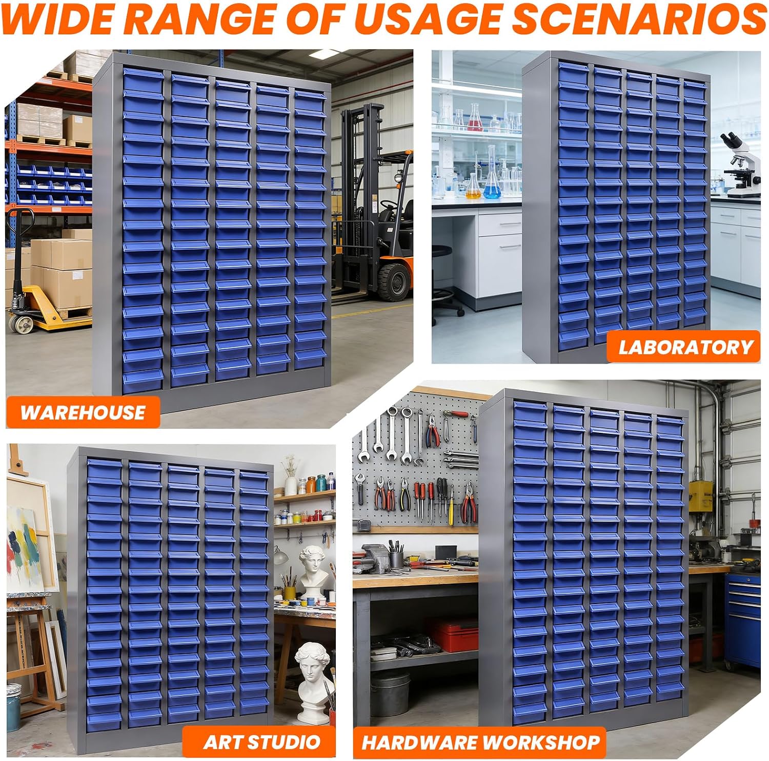 Nut and Bolt Organizer, 75 Drawers Part Cabinet Bolt and Nut Tool Storage, ABS Material Bolts Bin Tool with Drawer Dividers and Labels for Storing Tools and Parts (75-Drawer)