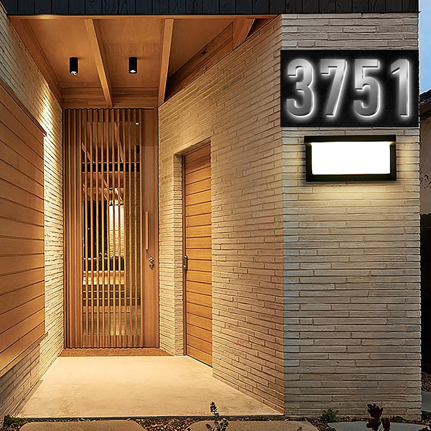 Illuminated LED House Numbers, Backlit LED Illuminated Home Address Number, Up-Scale Modern Look, Lighted House Numbers, Modern Lighted Up Address Numbers For Outside,20 Inch/500mm,6