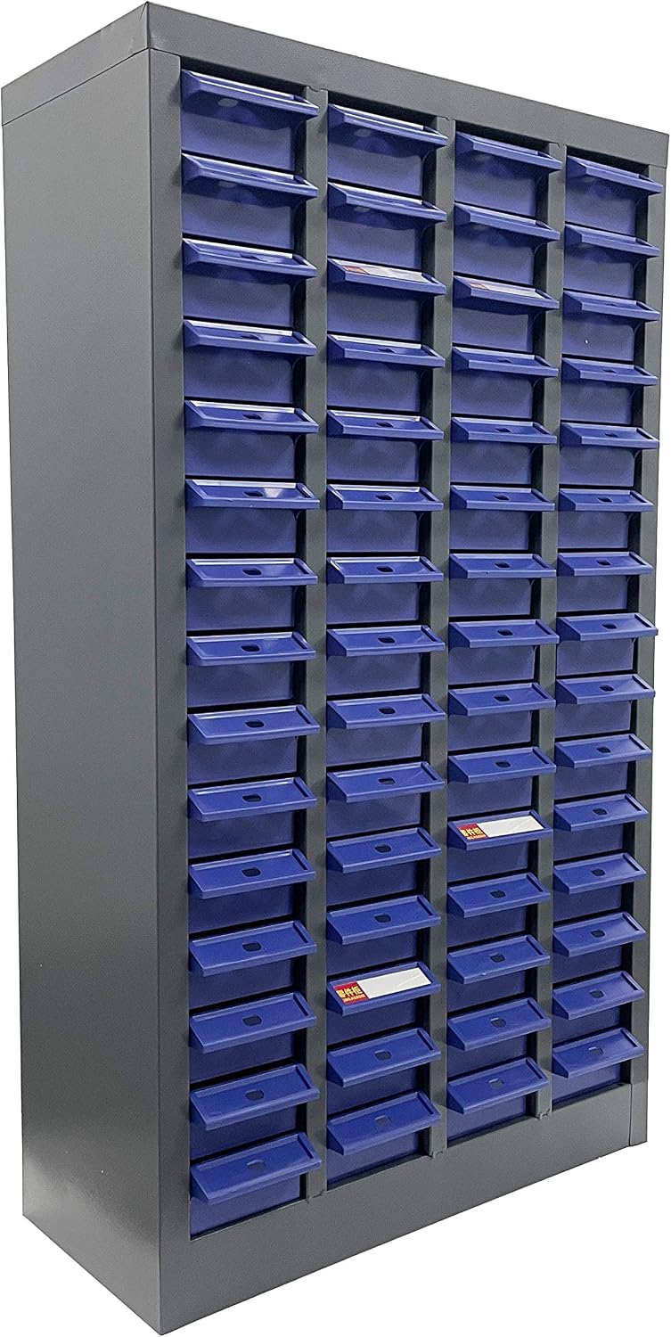 Parts Cabinet 60 Drawers Bolt and Nut Tool Storage Bin Hardware Steel Parts Craft Storage Nut and Bolt Organizer Parts Organizer Cabinet